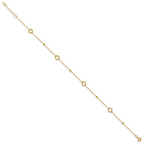 Leslie's 14K Polished and Diamond-cut 10in Plus 1in ext. Anklet - Image 2