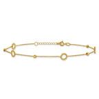 Leslie's 14K Polished and Diamond-cut 10in Plus 1in ext. Anklet - Image 3