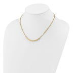 Leslie's 14K Two-tone Polished/Satin/Dia-cut Bar w/2in ext. Necklace - Image 3