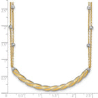 Leslie's 14K Two-tone Polished/Satin/Dia-cut Bar w/2in ext. Necklace - Image 5