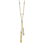 Leslie's 14K Two-tone Polished/Satin/Dia-cut Fancy with 2in ext. Necklace - Image 2