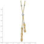 Leslie's 14K Two-tone Polished/Satin/Dia-cut Fancy with 2in ext. Necklace - Image 5