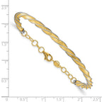 Leslie's 14K Two-tone Polished/Satin/Dia-cut Fancy Adjustable Bangle - Image 3