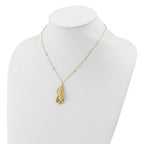 Leslie's 14K Two-tone Polished and Dia-cut Fancy with 2in ext. Necklace - Image 3