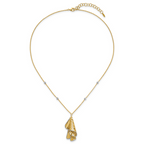 Leslie's 14K Two-tone Polished and Dia-cut Fancy with 2in ext. Necklace - Image 4