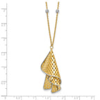 Leslie's 14K Two-tone Polished and Dia-cut Fancy with 2in ext. Necklace - Image 5