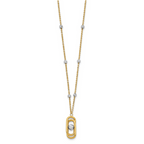 Leslie's 14K Two-tone Polished and Dia-cut Fancy with 2in ext. Necklace - Image 2