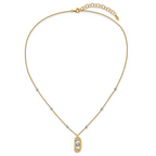 Leslie's 14K Two-tone Polished and Dia-cut Fancy with 2in ext. Necklace - Image 4