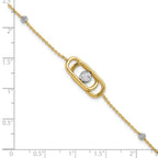 Leslie's 14K Two-tone Polished / Dia-cut Fancy with 1in ext. Bracelet - Image 5