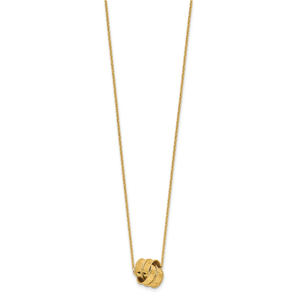Leslie's 14K Polished and Diamond-cut Fancy Knot with 2in ext. Necklace - Image 2