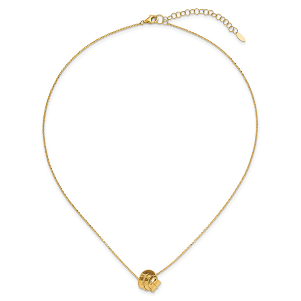 Leslie's 14K Polished and Diamond-cut Fancy Knot with 2in ext. Necklace - Image 4