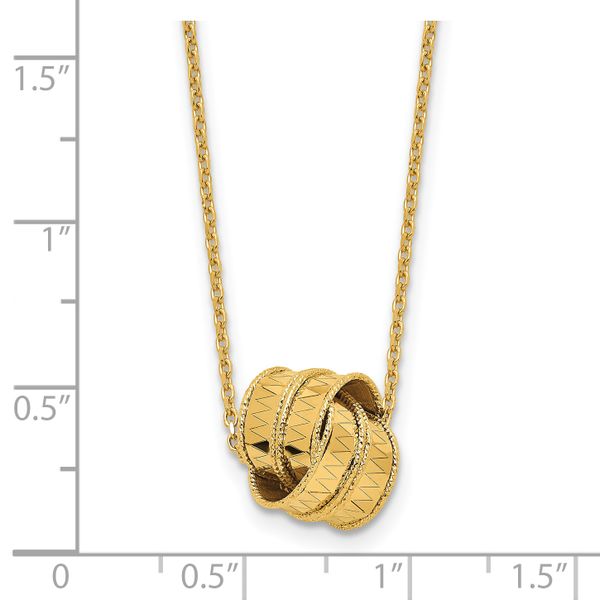 Leslie's 14K Polished and Diamond-cut Fancy Knot with 2in ext. Necklace - Image 5