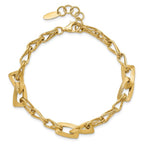 Leslie's 14K Polished and Satin Fancy Link with 1in ext. Bracelet - Image 4