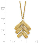 Leslie's 14K Polished and Textured Fancy with 2in ext. Necklace - Image 5