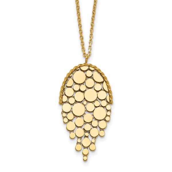 Leslie's 14K Polished Fancy with 2in ext. Necklace
