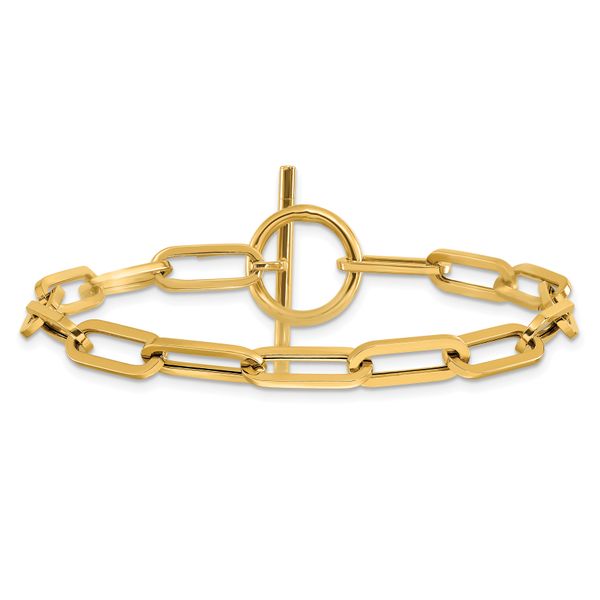 Leslie's 14K Polished Fancy Link Toggle Clasp Bracelet - Image 3