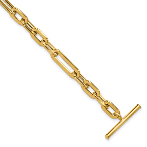 Leslie's 14K Polished Fancy Link Toggle Clasp Bracelet