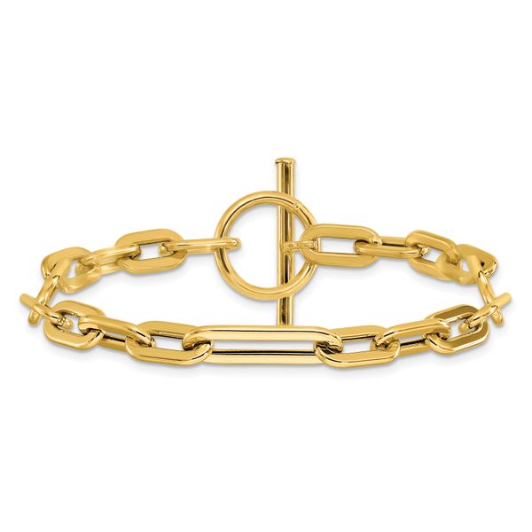 Leslie's 14K Polished Fancy Link Toggle Clasp Bracelet - Image 3