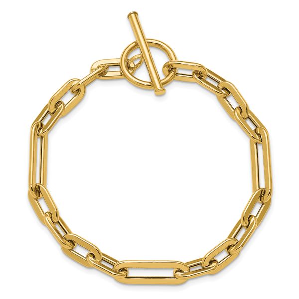 Leslie's 14K Polished Fancy Link Toggle Clasp Bracelet - Image 4