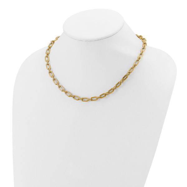 Leslie's 14K Polished & Textured Fancy Link Necklace - Image 3