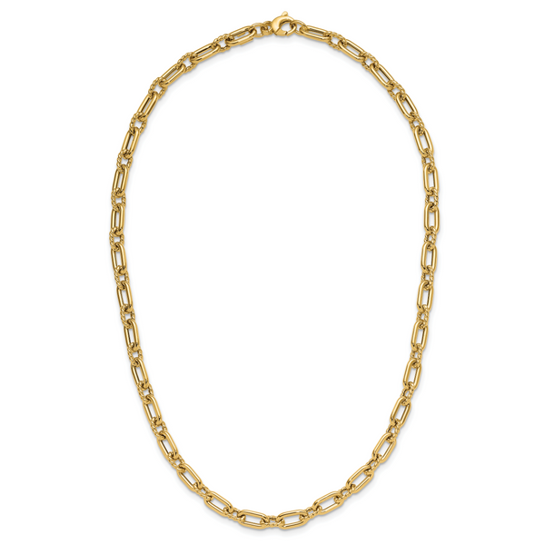 Leslie's 14K Polished & Textured Fancy Link Necklace - Image 4
