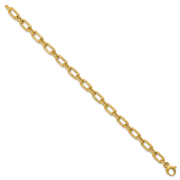 Leslie's 14K Polished & Textured Fancy Link Bracelet - Image 2