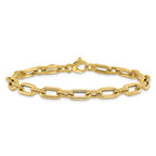 Leslie's 14K Polished & Textured Fancy Link Bracelet - Image 3