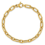 Leslie's 14K Polished & Textured Fancy Link Bracelet - Image 4