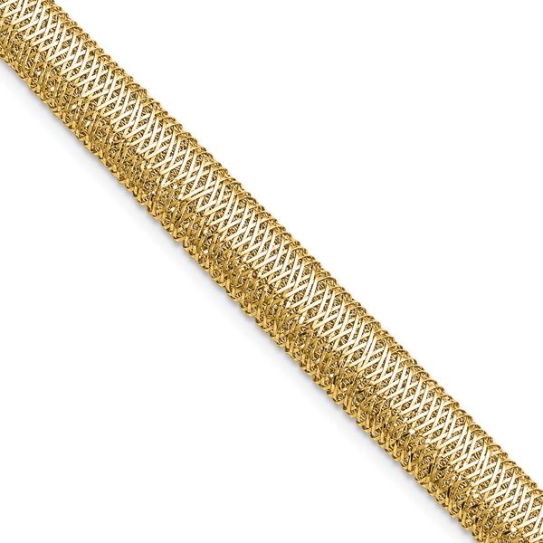 Leslie's 14K Polished Woven Dome Bracelet