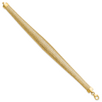 Leslie's 14K Polished Woven Graduated Dome Bracelet - Image 2