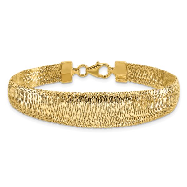 Leslie's 14K Polished Woven Graduated Dome Bracelet - Image 3