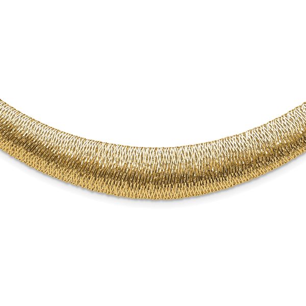 Leslie's 14K Polished Woven Graduated Dome Necklace