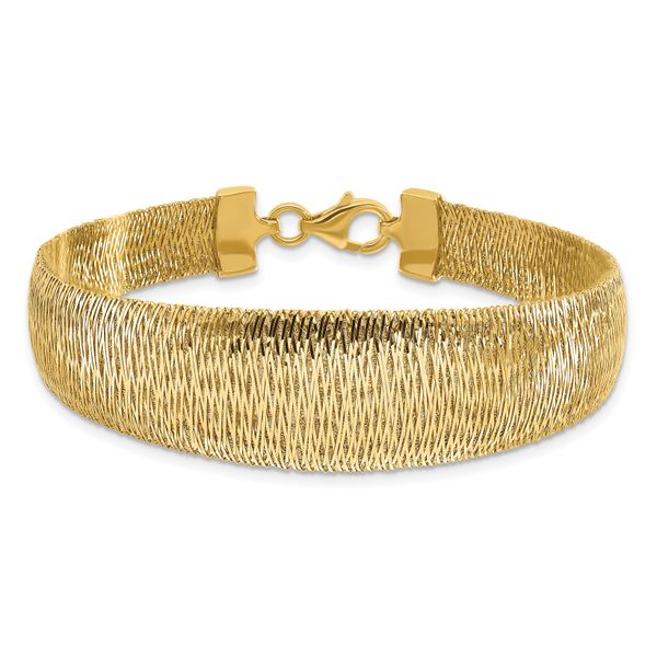 Leslie's 14K Polished Woven Graduated Dome Bracelet - Image 3