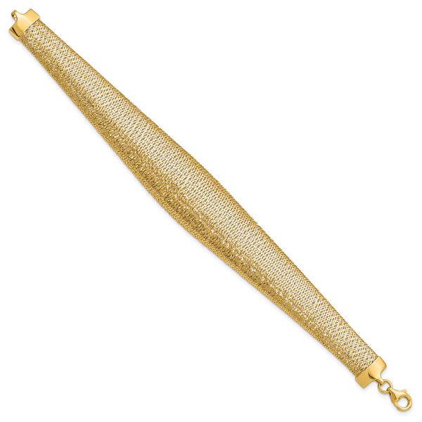 Leslie's 14K Polished Woven Graduated Dome Bracelet - Image 2