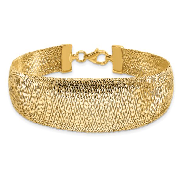 Leslie's 14K Polished Woven Graduated Dome Bracelet - Image 3