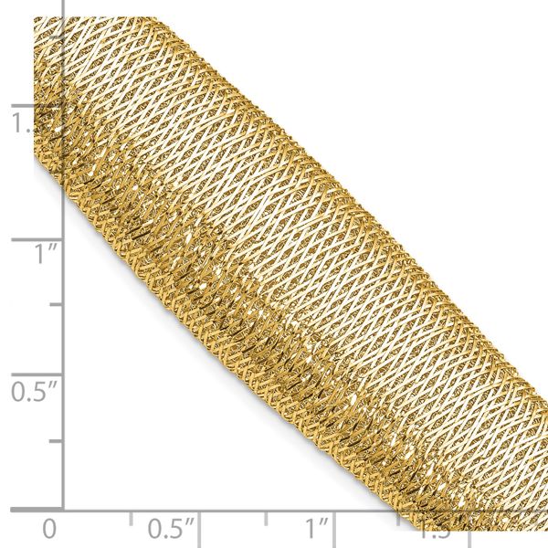 Leslie's 14K Polished Woven Graduated Dome Bracelet - Image 5