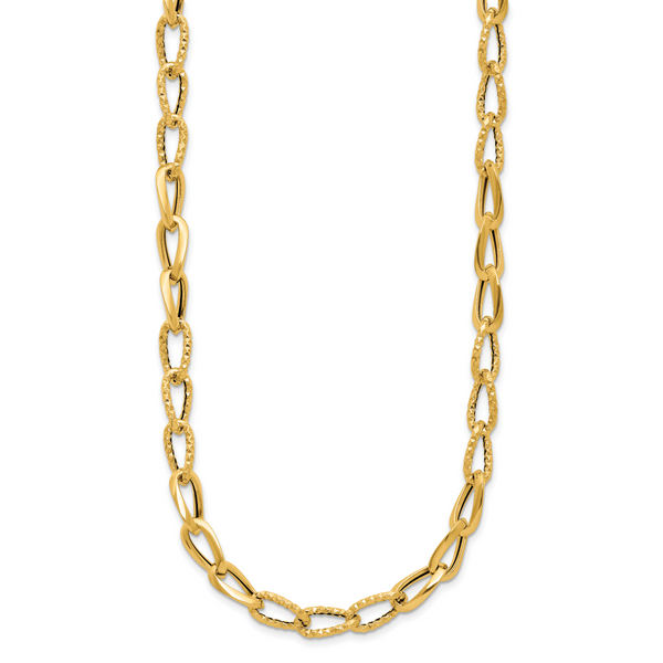 Leslie's 14K Polished and Diamond-cut Fancy Link Necklace - Image 2