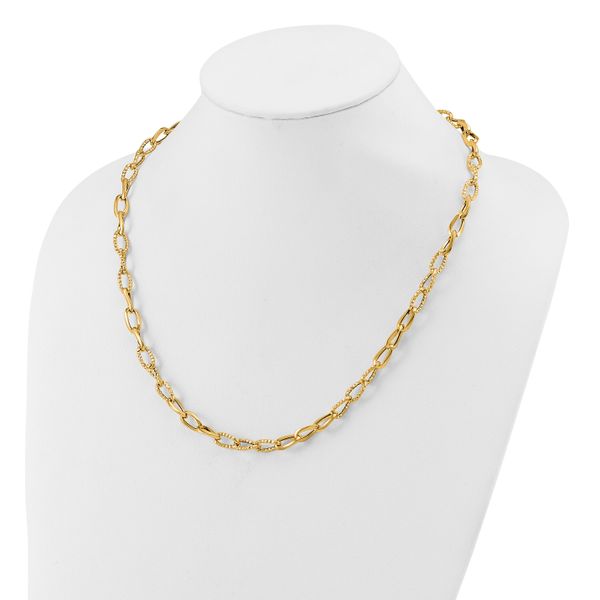 Leslie's 14K Polished and Diamond-cut Fancy Link Necklace - Image 3