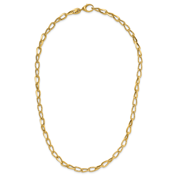 Leslie's 14K Polished and Diamond-cut Fancy Link Necklace - Image 4