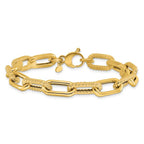 Leslie's 14K Polished and Textured Fancy Link Bracelet - Image 3