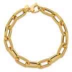 Leslie's 14K Polished and Textured Fancy Link Bracelet - Image 4