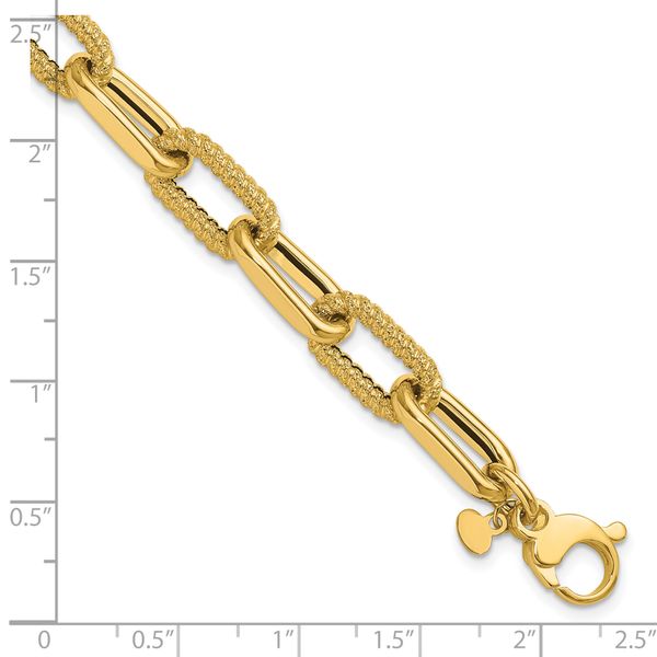 Leslie's 14K Polished and Textured Fancy Link Bracelet - Image 5