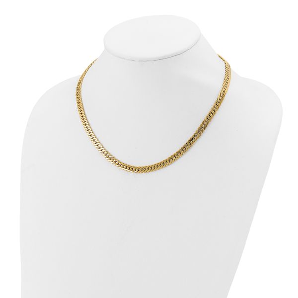 Leslie's 14K Polished and Satin Reversible Fancy Curb Necklace - Image 3