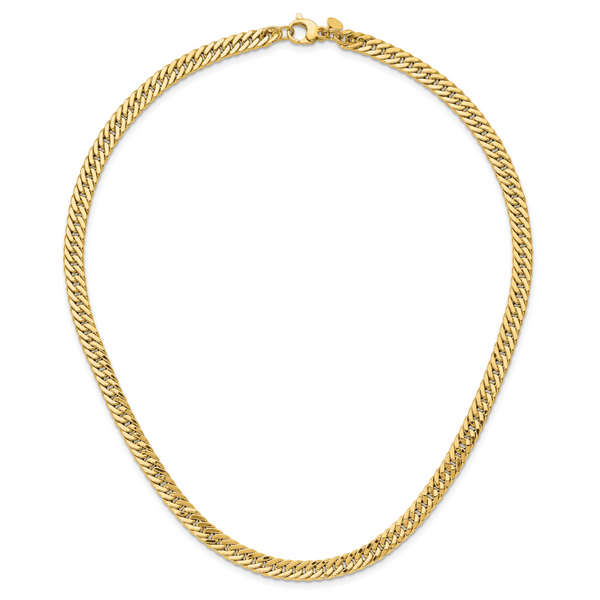 Leslie's 14K Polished and Satin Reversible Fancy Curb Necklace - Image 4