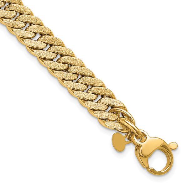Leslie's 14K Polished and Satin Reversible Fancy Curb Bracelet