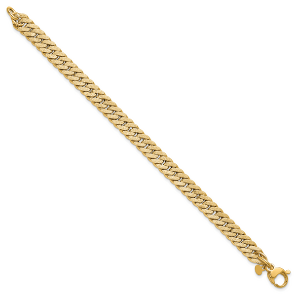 Leslie's 14K Polished and Satin Reversible Fancy Curb Bracelet - Image 2