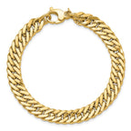 Leslie's 14K Polished and Satin Reversible Fancy Curb Bracelet - Image 4