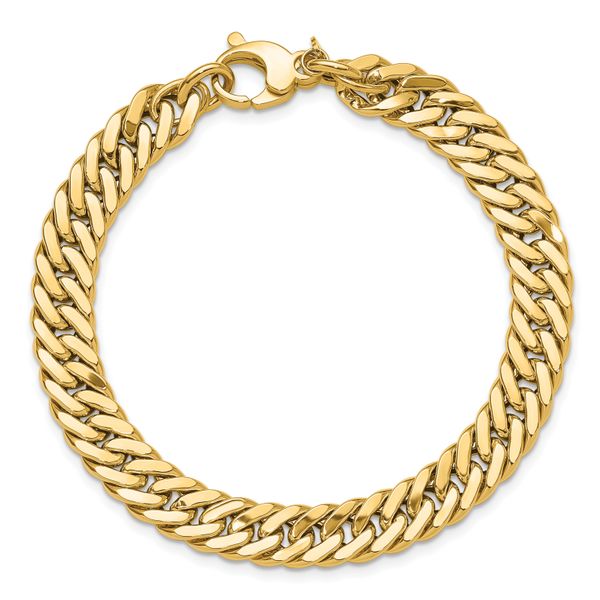 Leslie's 14K Polished and Satin Reversible Fancy Curb Bracelet - Image 4