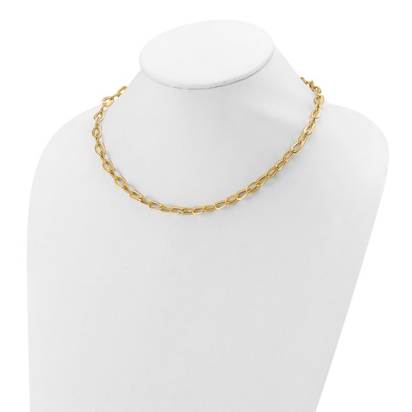 Leslie's 14K Polished and Satin Fancy Link Necklace - Image 3