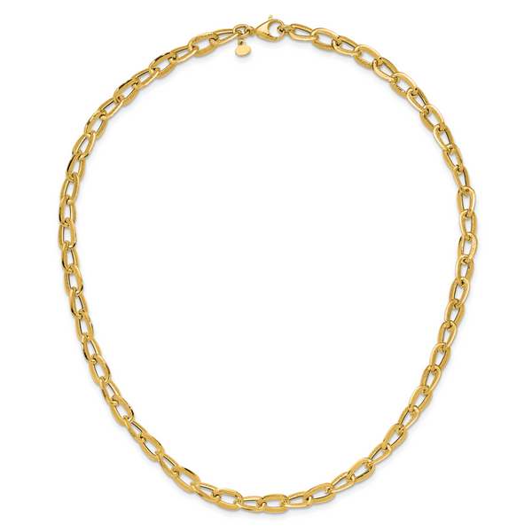 Leslie's 14K Polished and Satin Fancy Link Necklace - Image 4